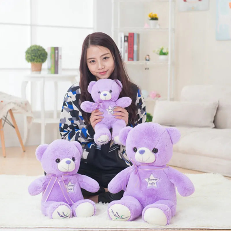 Paarse Teddybeer 35 tot 120 cm