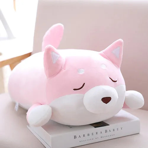 Dikke Shiba Inu Knuffel 36 cm | Kawaii Hond met Open of Dichte Ogen