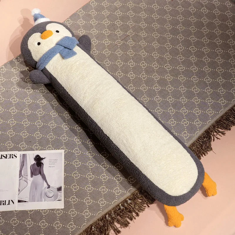 Lang Pinguin Knuffelkussen XXL 90 en 120 cm | Met Sjaaltje