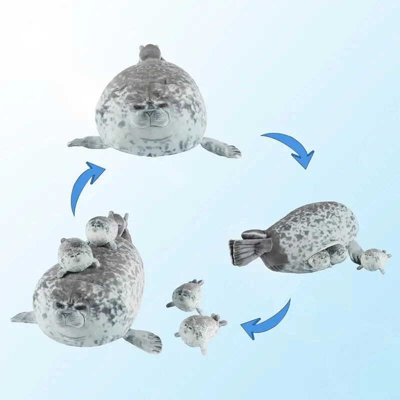Zeehond Mama met 4 Baby's 40 cm