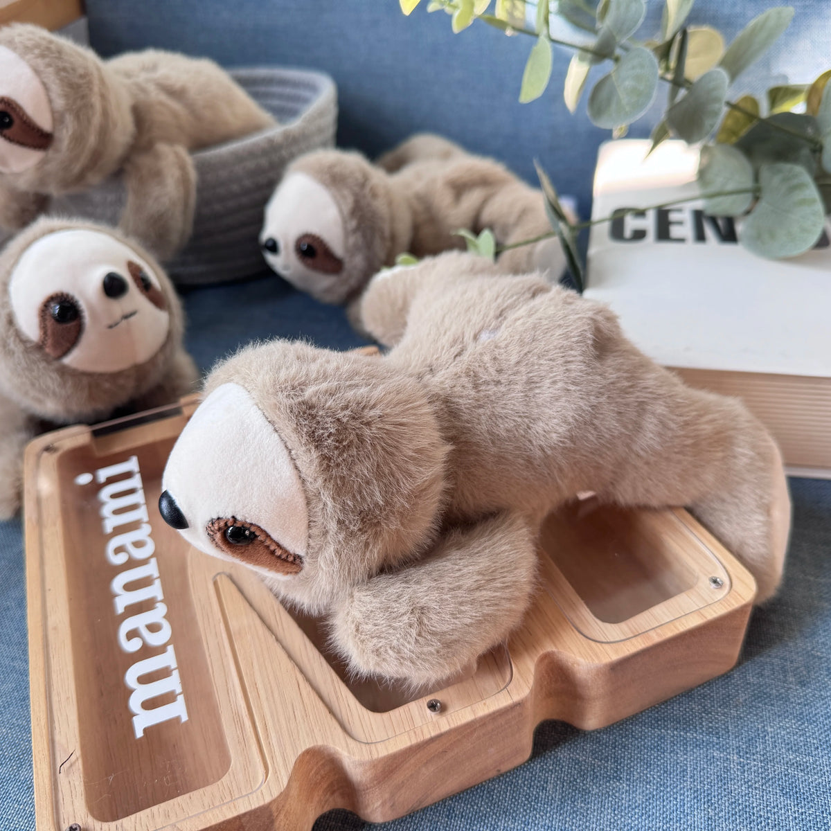 Realistische Liggende Luiaard Knuffel 20 cm