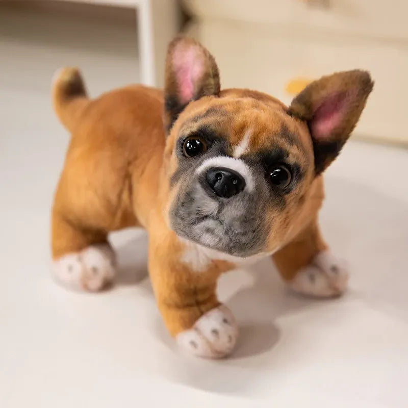Realistische Mopshond of Bulldog Knuffel 22 cm | 7 Kleuren De Knuffel Lichtbruine bulldog