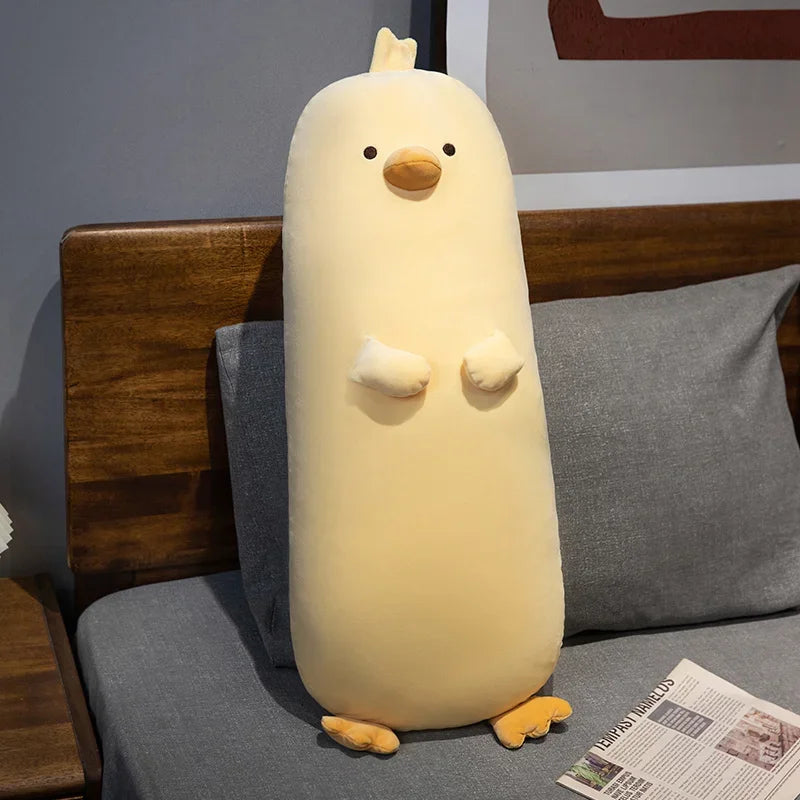 Eend Knuffelkussen 70 en 90 cm | Lang Wit of Geel Eendenkussen