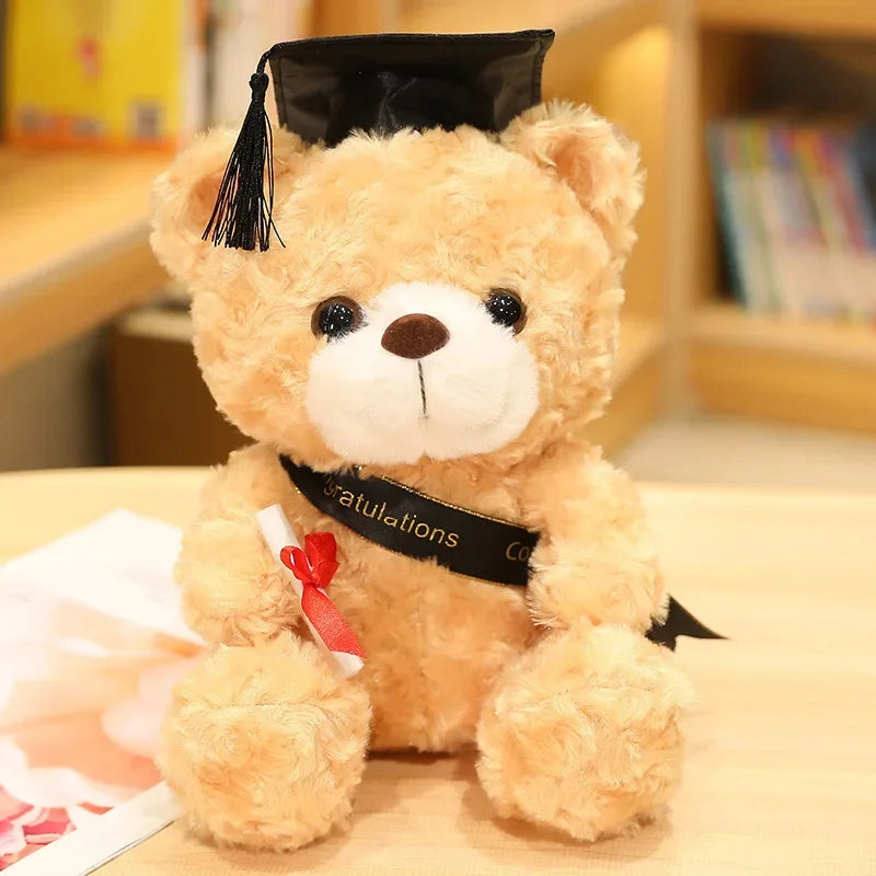 Geslaagd Teddybeer met Afstudeerhoedje 23 en 28 cm