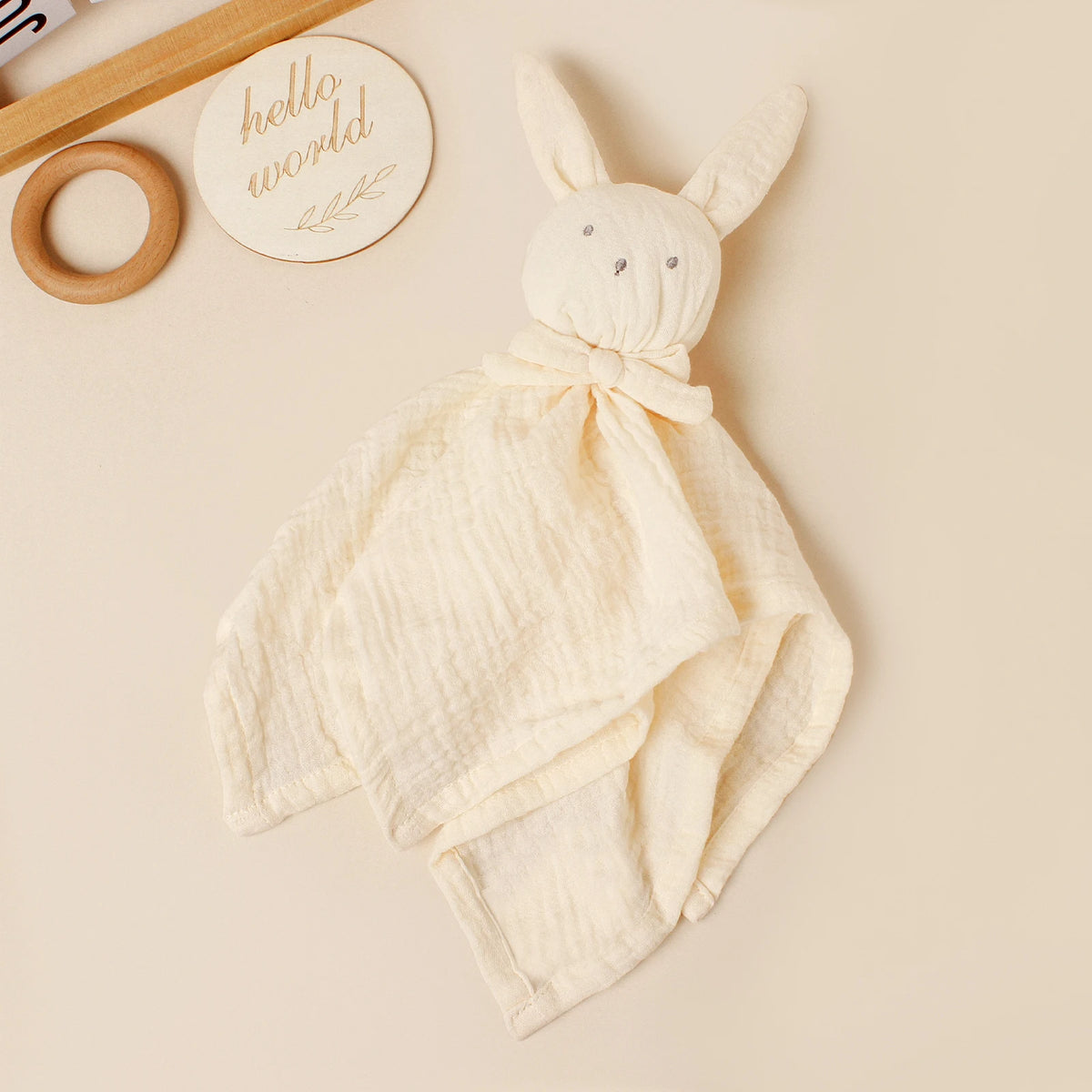 Konijn Knuffeldoekje met Strikje | Bamboe Babydoekje