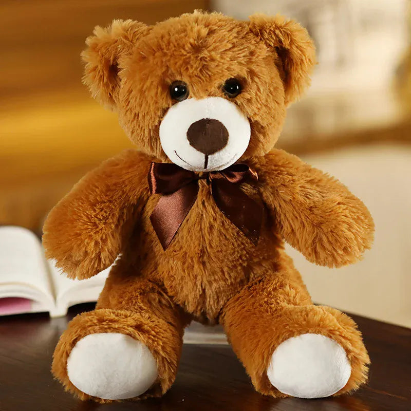 Knuffelbeer met Hartje 35 cm | Zachte Teddybeer in 7 Kleuren De Knuffel Chocoladebruin