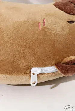 Capybara Knuffel en Reiskussen 2 in 1 | Pluche Nekkussen De Knuffel