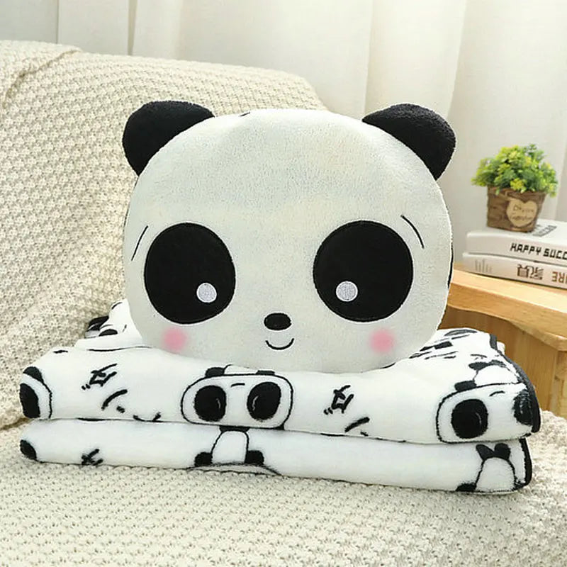 Slapende Panda Knuffel met Deken | 3 Gezichtjes