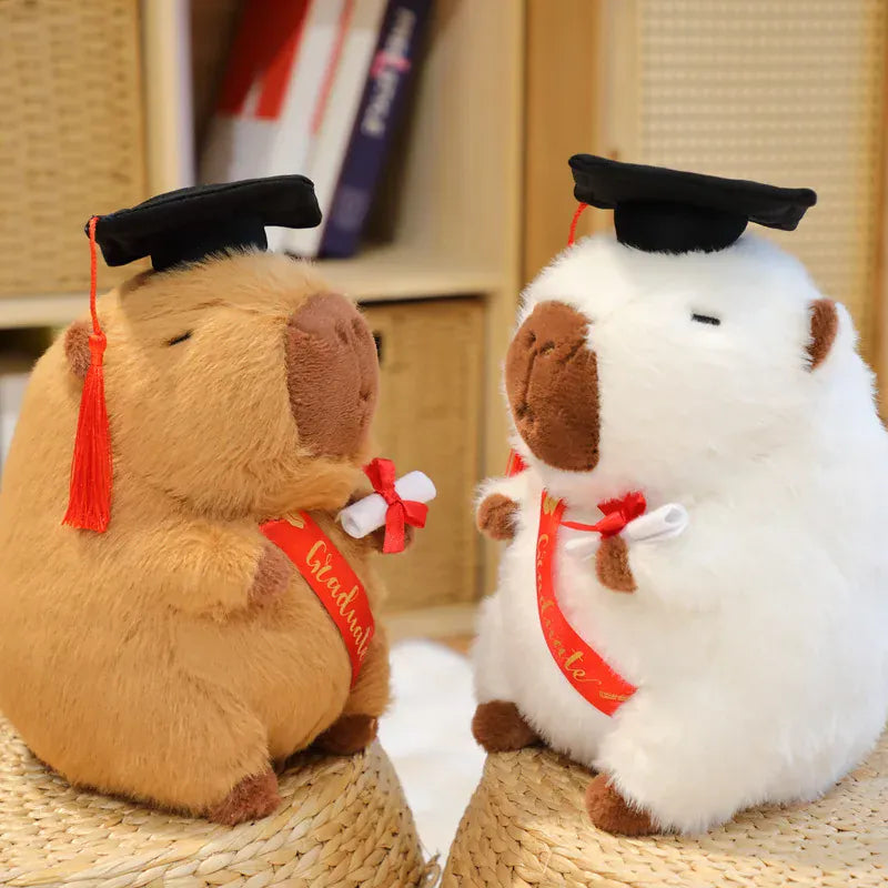 Afstudeer Capybara Knuffel 25 cm | Geslaagd Cadeau De Knuffel