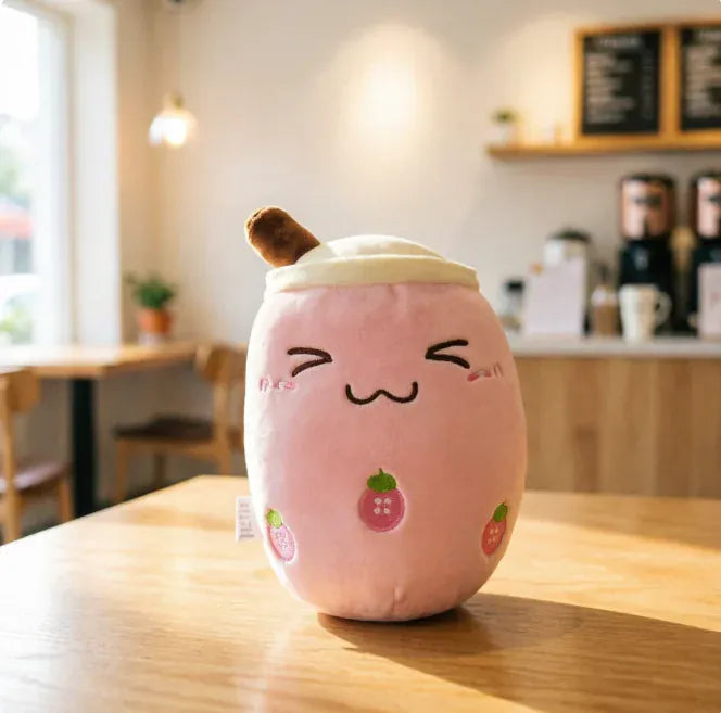 Bubble Tea Knuffel 24 cm | Kawaii Boba Melkthee De Knuffel Roze