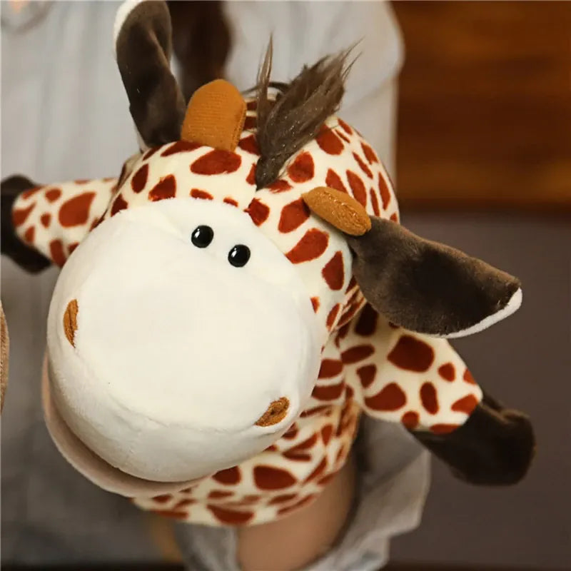 Dieren Handpop 27 cm | Hond, Tijger, Leeuw, Koe en Meer, 24 Dieren De Knuffel Klassieke hert