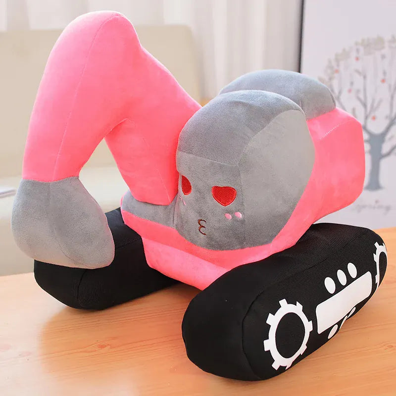 Graafmachine Knuffel 26 cm | Zacht Pluche Voertuig in 3 Kleuren De Knuffel Roze