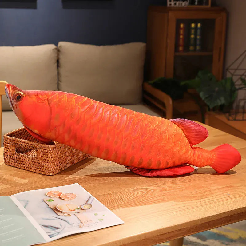 Grappige Vis Knuffelkussen XXL | Realistische Pluche Vis tot 100 cm De Knuffel 30 cm / Rood