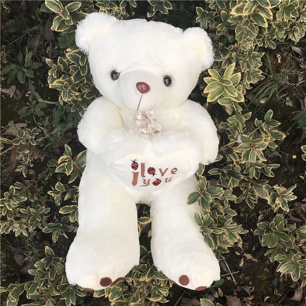 Grote Pluizige Knuffelbeer Poilu Romantisch Geschenk De Knuffel wit / 70cm