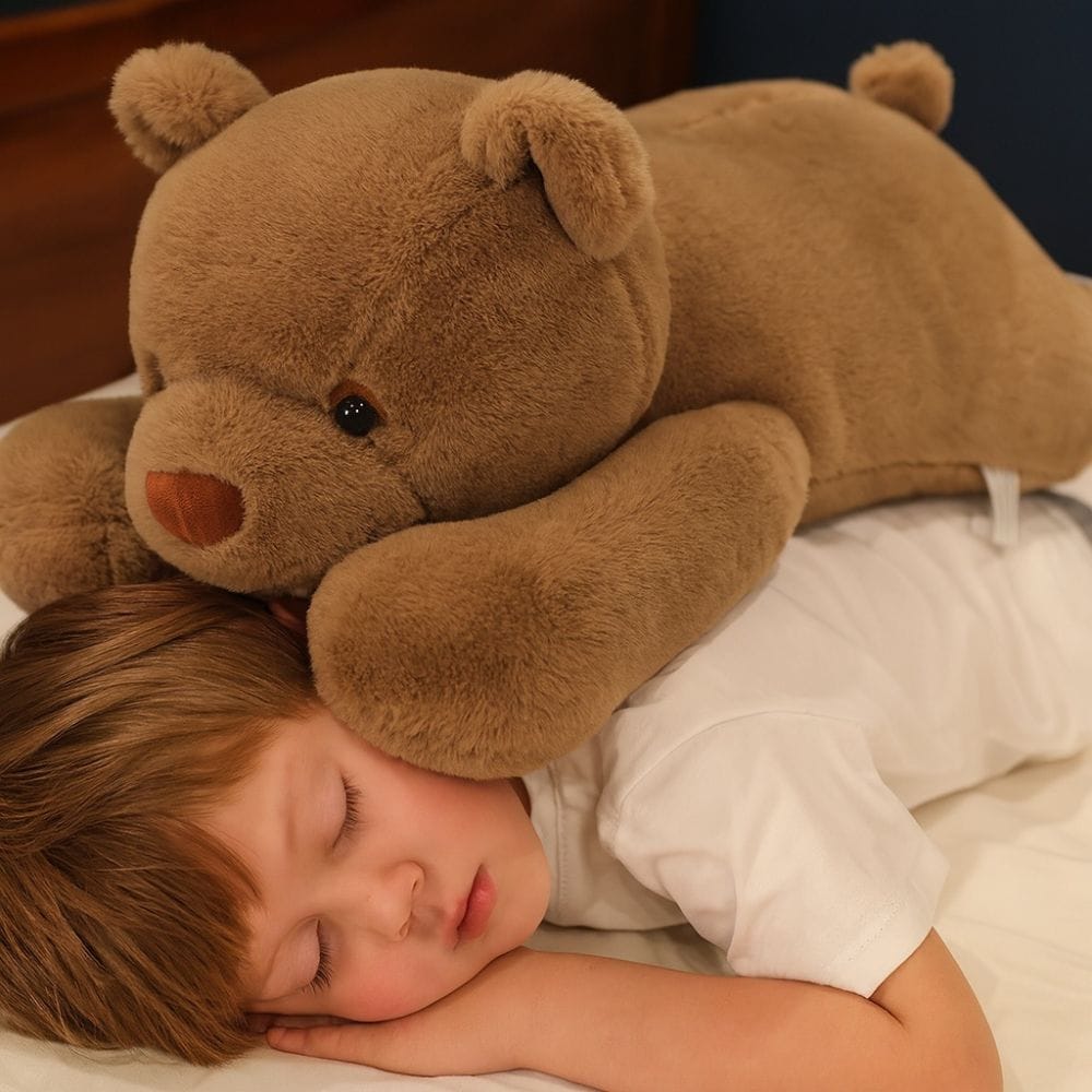 Grote Verzwaarde Knuffelbeer Met Warme Bruine Vacht De Knuffel