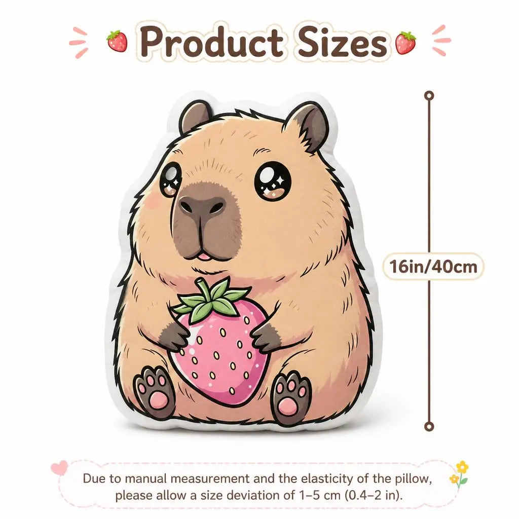 Kawaii Chibi Capybara Knuffelkussen | Pluche Sierkussen De Knuffel
