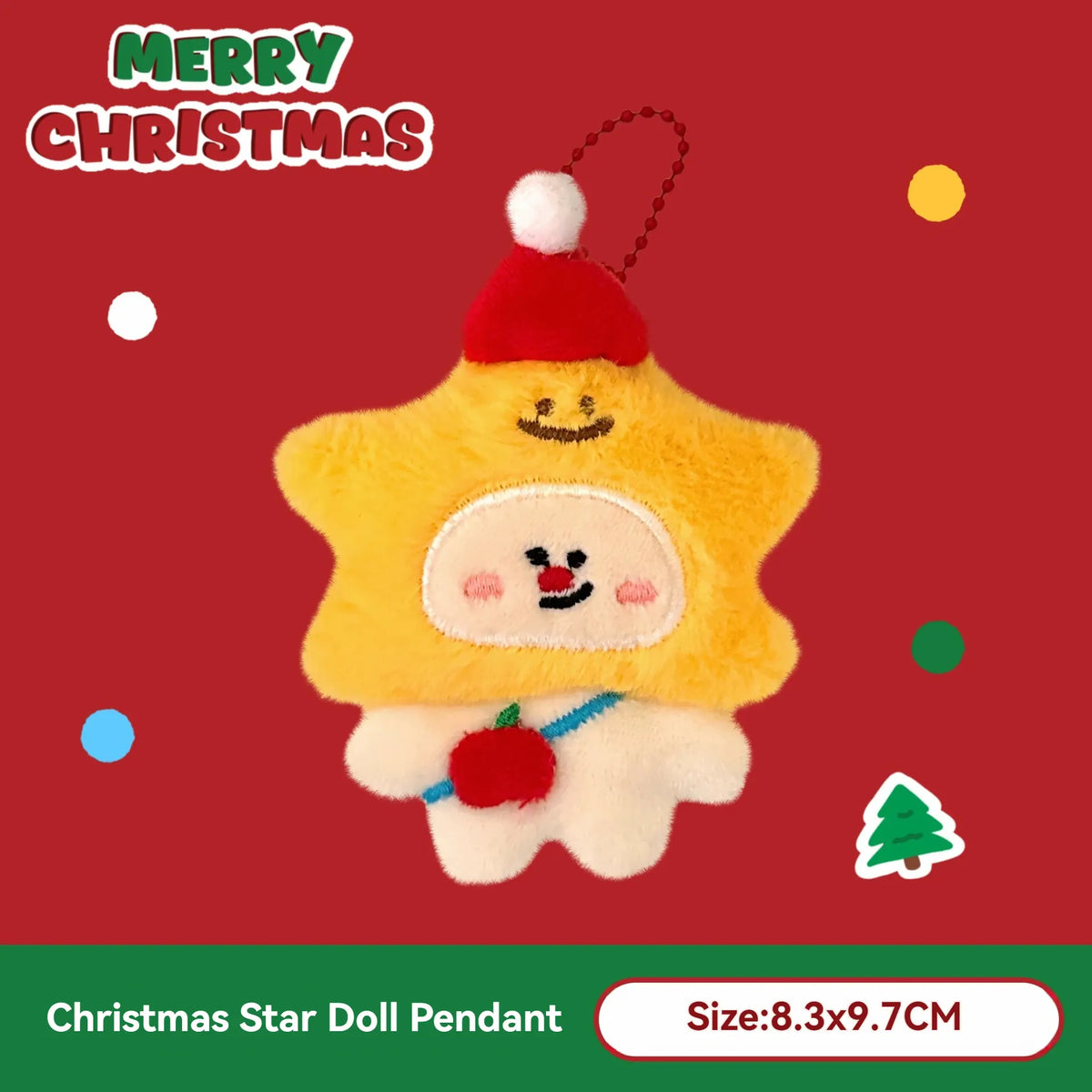 Kerst Knuffel Sleutelhanger | Pluche Kersthanger voor Tas De Knuffel Model H
