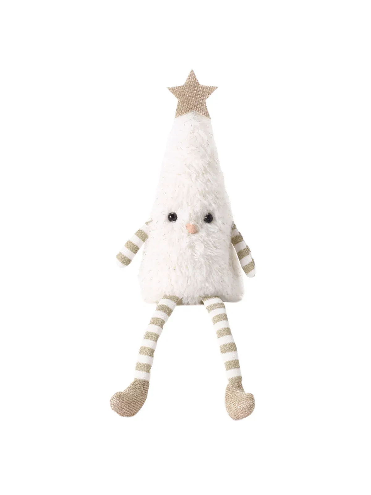 Kerstboom Poppetje Pluche | Wit of Groen Kerst Decoratie De Knuffel Wit