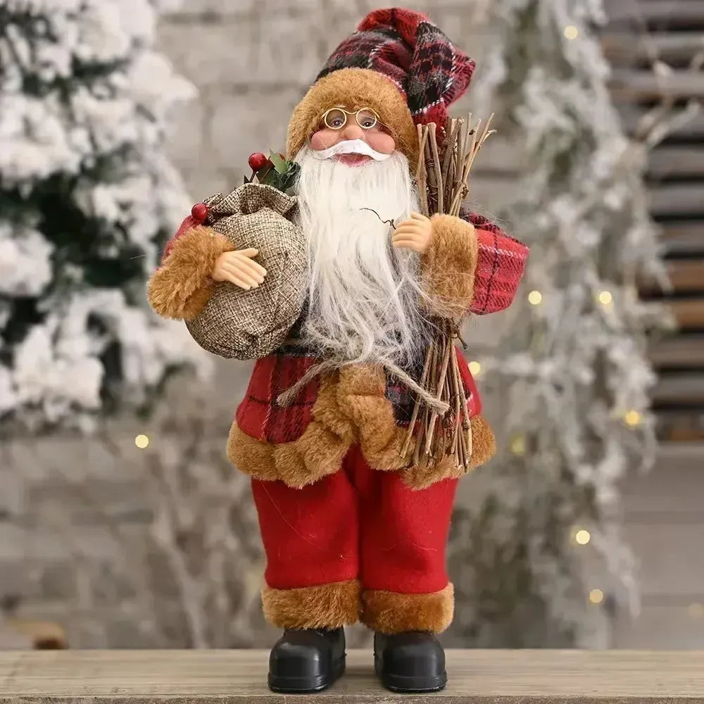 Kerstman en Kabouter Knuffel 30 cm | Kerst Decoratie De Knuffel Kerstman B