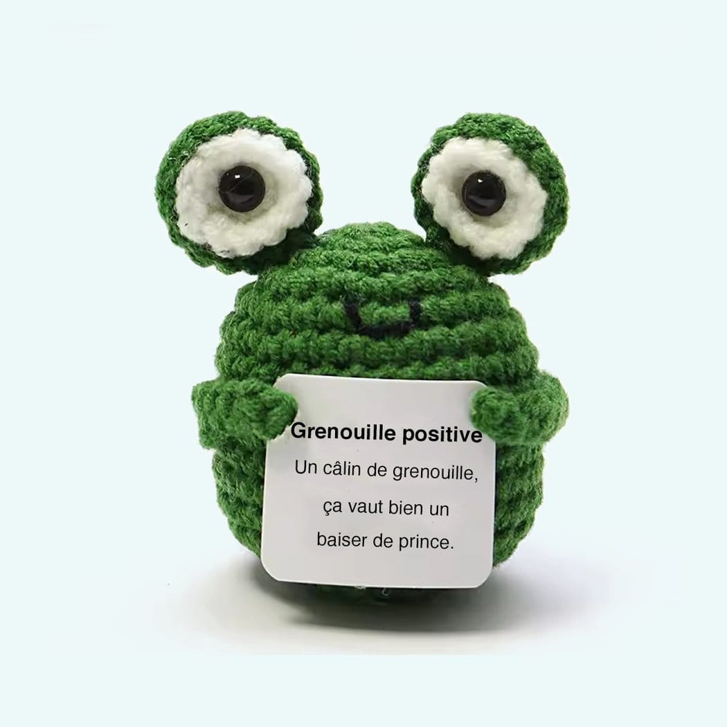 Kleine Crochet Kikker Knuffel Positieve Metgezel De Knuffel groen