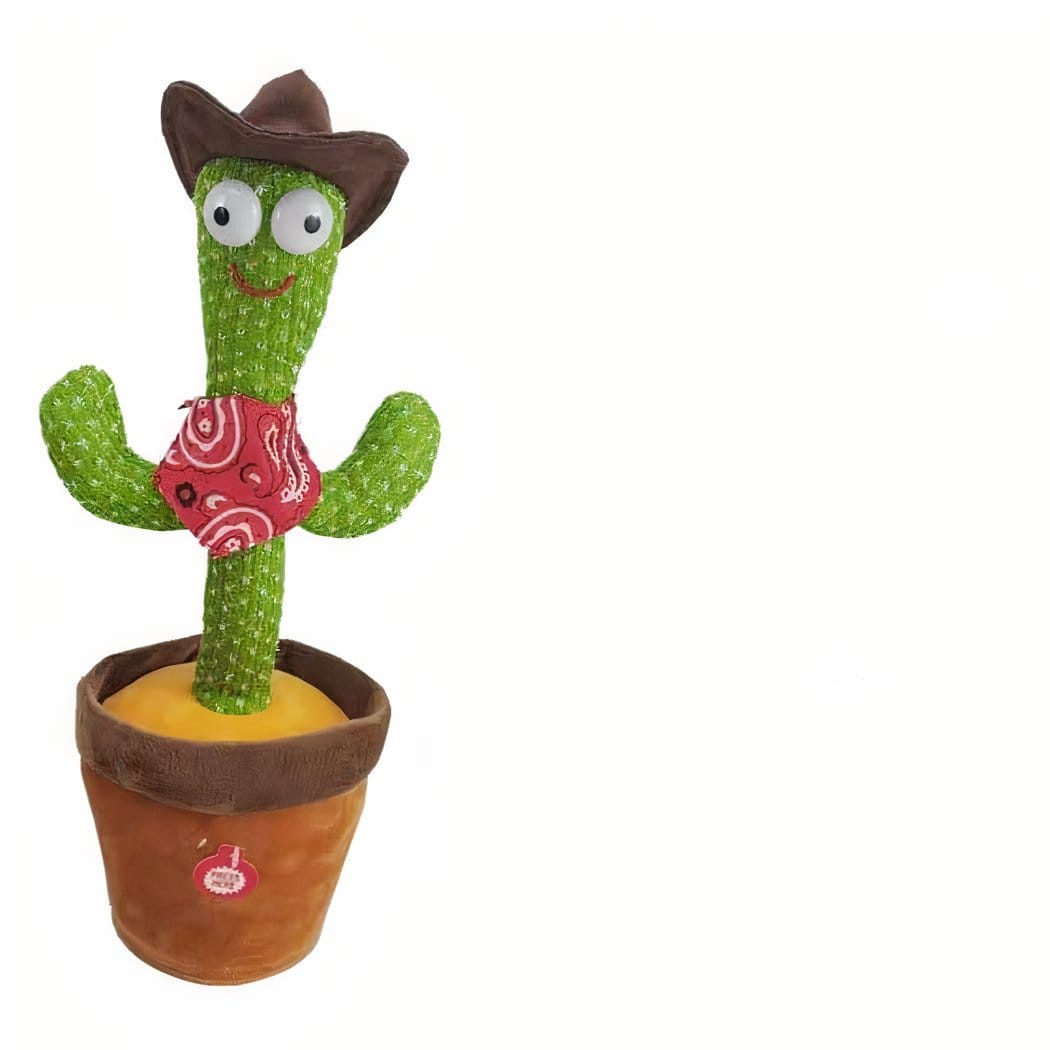 Knuffel Cactus Dansant met Beweging en Muziek De Knuffel cactus-met-sjaal