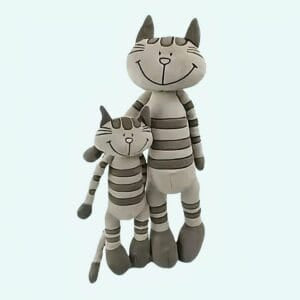 Knuffel Chaton Rose Tigré Ultra Zacht met Genaaide Ogen De Knuffel
