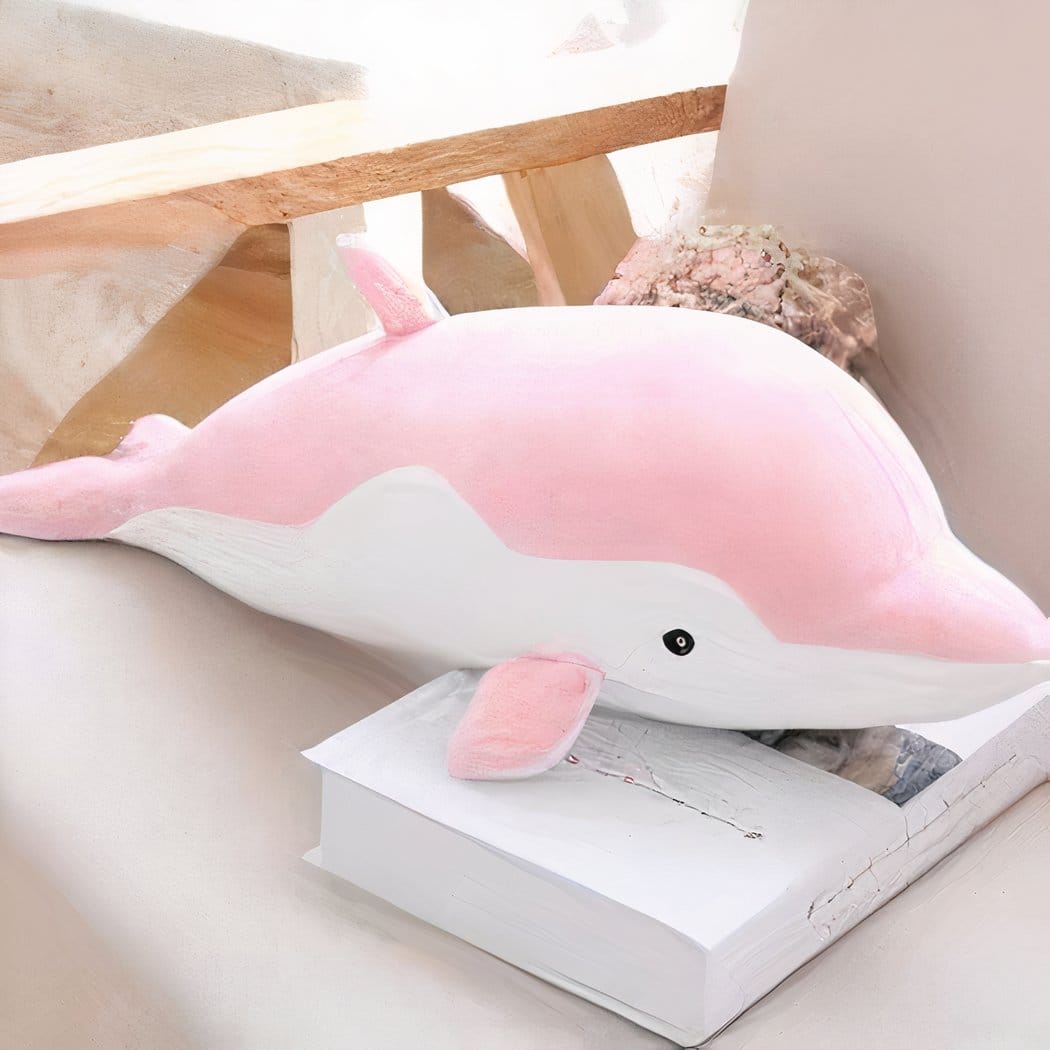 Knuffel Dolfijn Decoratie Voor Kinderkamer Zacht en Speels De Knuffel roze / 30cm