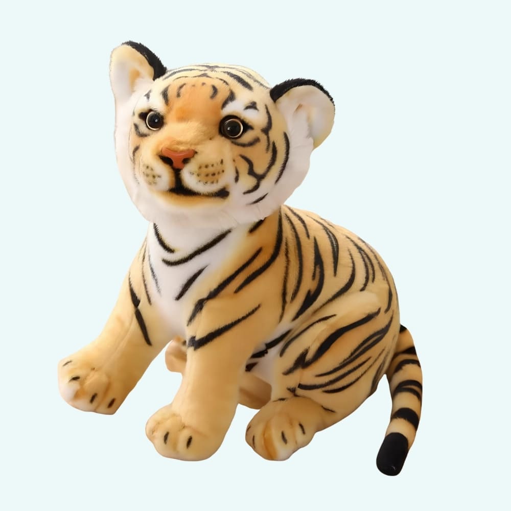 Knuffel Tijger Baby Bruin of Wit Met Ogen en Geborduurde Neus De Knuffel bruin