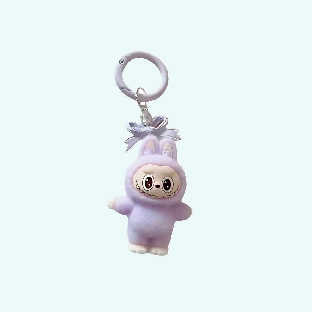 Labubu-stijl Mini Knuffel Sleutelhanger Speels en Kleurrijk De Knuffel paars