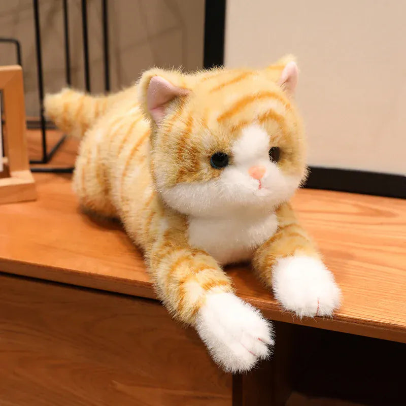 Liggende Kat Knuffel | Pluche Kitten Kussen De Knuffel 30 cm / Bruin