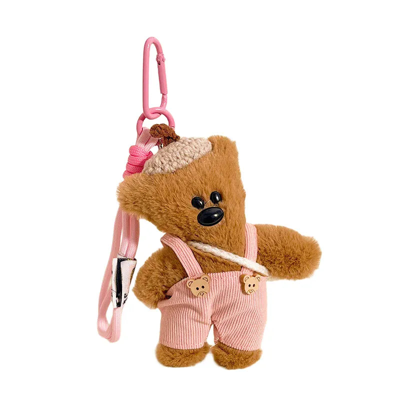 Luxe Bruine Beer Knuffel Sleutelhanger | 5 Kleuren De Knuffel Roze