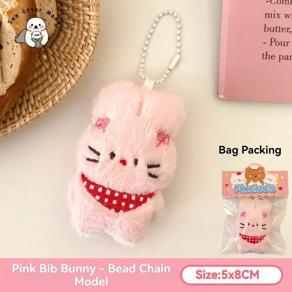 Mini Knuffel Tashanger | Pluche Sleutelhanger met Parels De Knuffel Model C