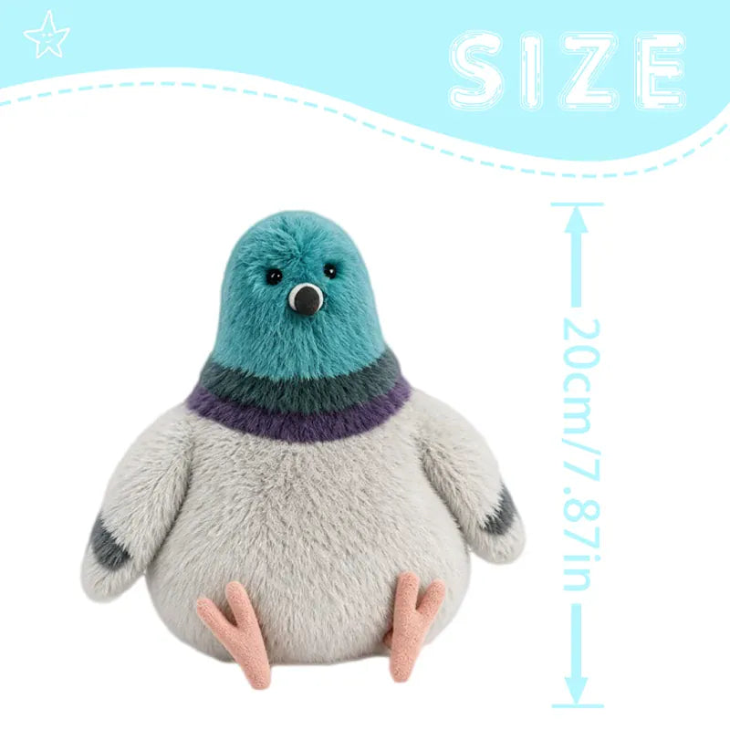 Mollige Duif Knuffel 20 cm | Zachte Grappige Vogel De Knuffel