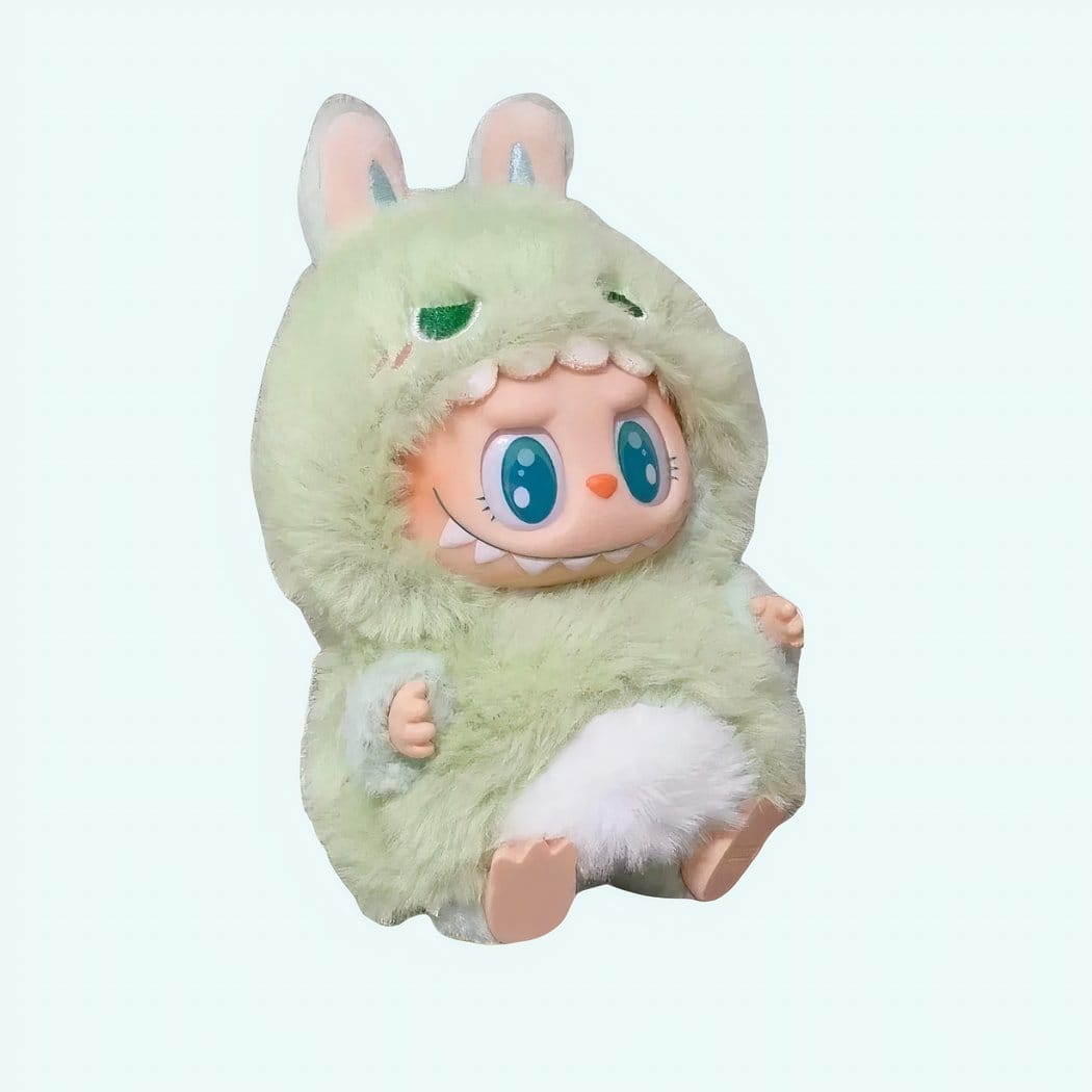 Originele Labubu Knuffeloutfit Met Pluizig Dierenvriendje Kostuum De Knuffel groen