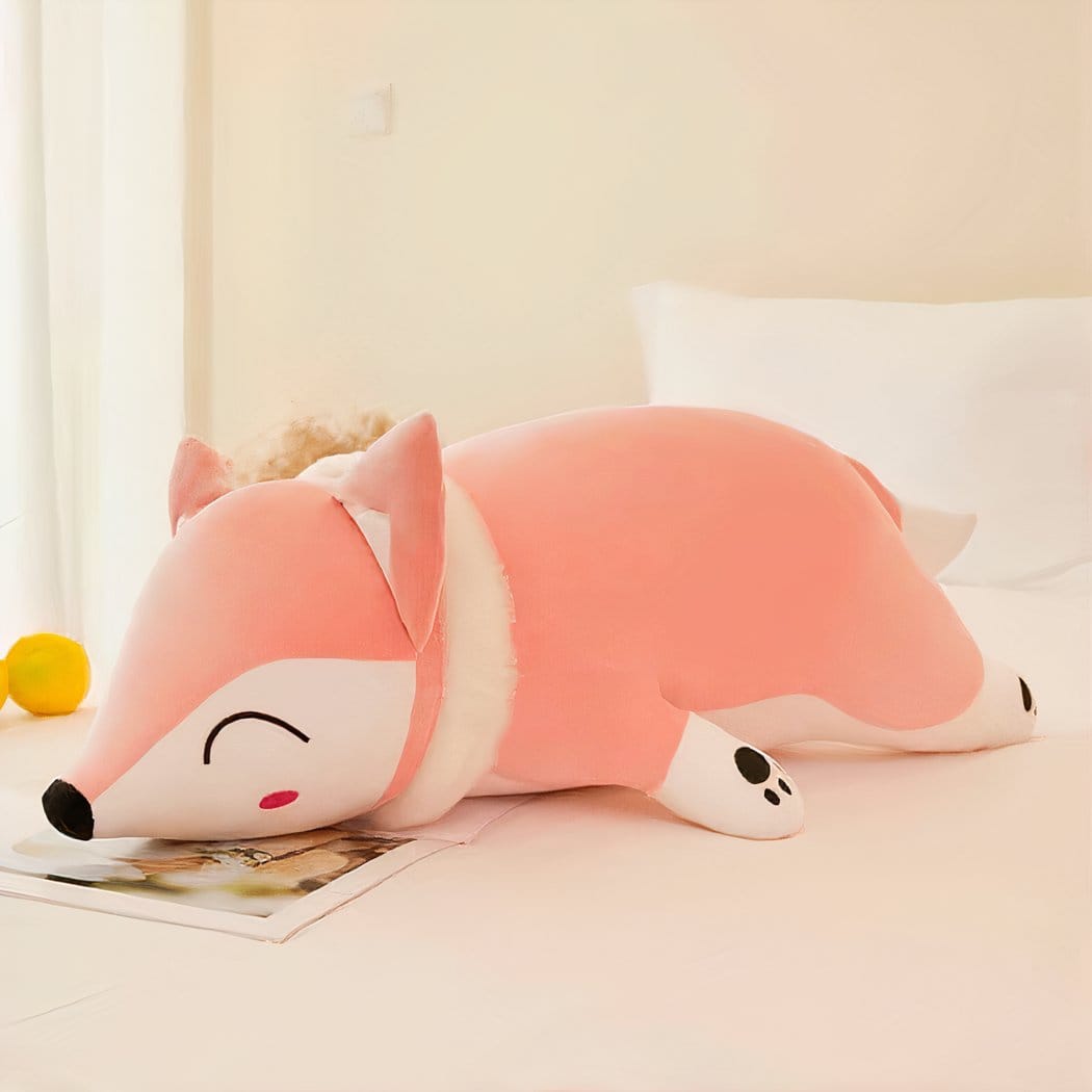 Vosvormig Knuffel Kussen Van Katoenen Stof Twee Warme Kleuren De Knuffel 50cm / roze