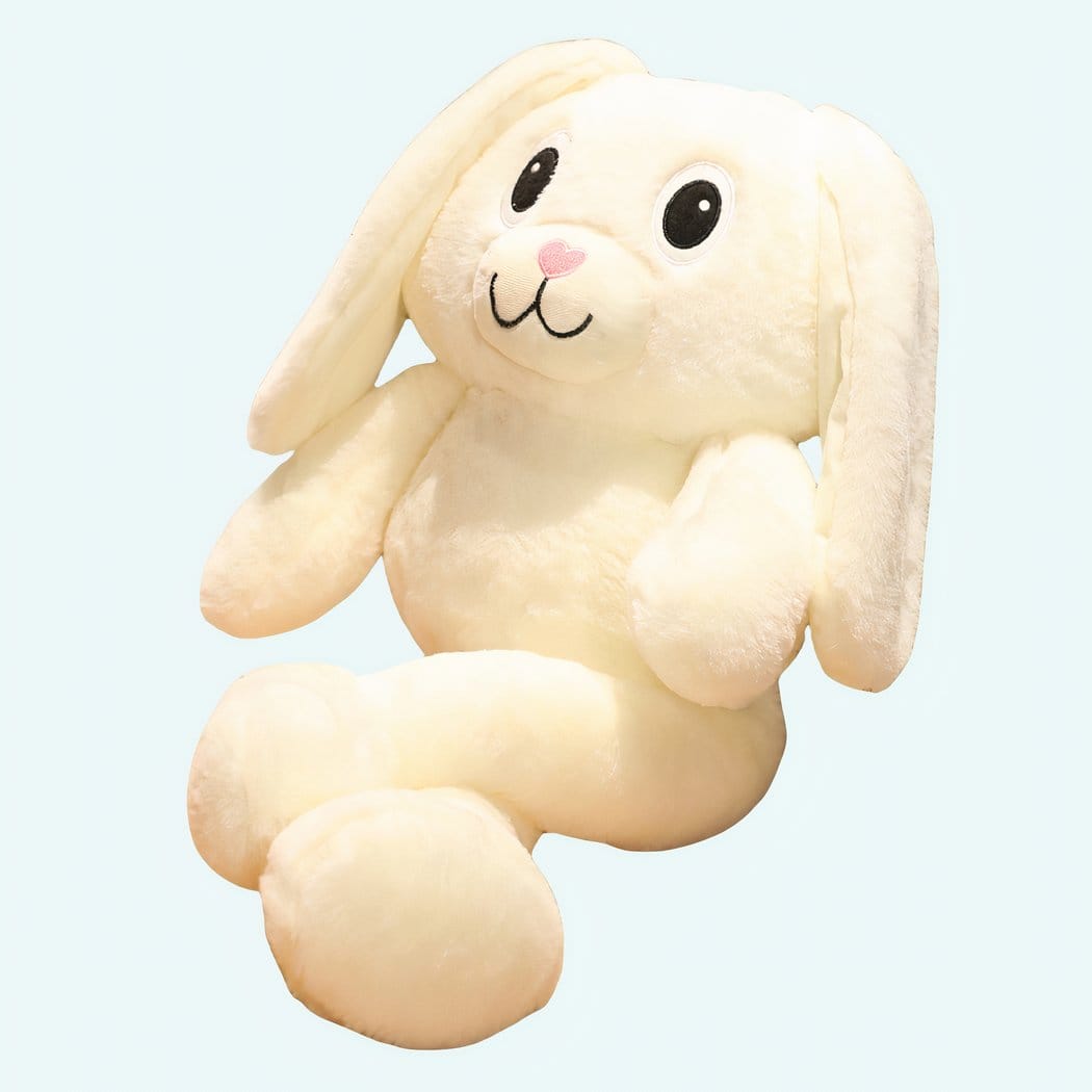Witte Knuffelkonijn Voor Baby's Met Lange Oren En Zwarte Ogen De Knuffel