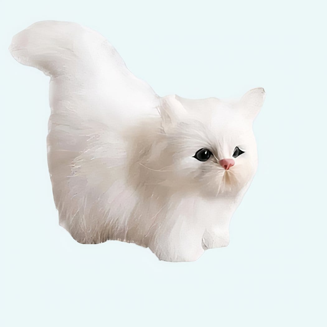 Witte Pluizige Knuffelkat Troostende Metgezel Voor Kinderen De Knuffel