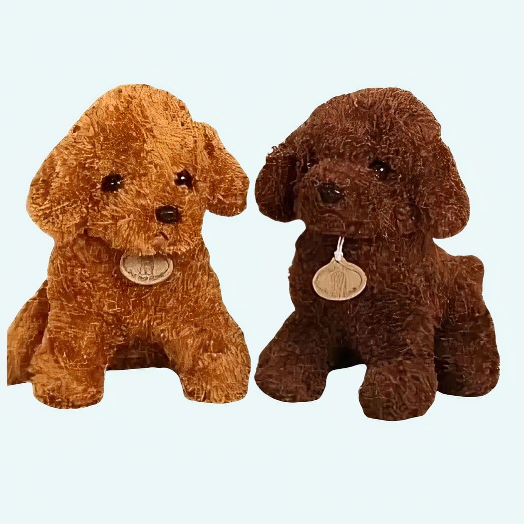 Witte Poedel Knuffel Pluche met Glanzende Ogen en Gouden Halsband De Knuffel 25cm