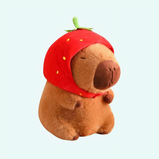 Zachte Capibara Knuffel Met Aardbeienhoed De Knuffel