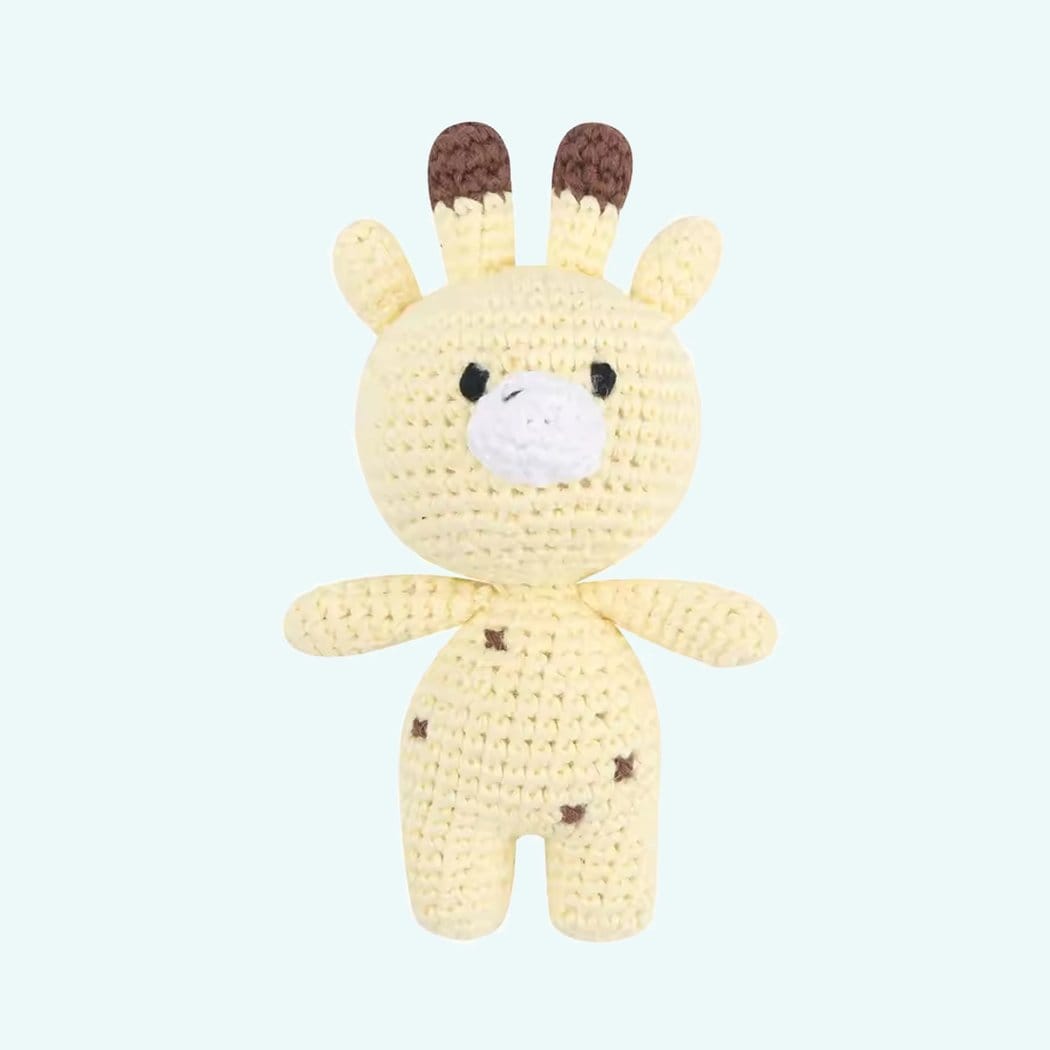 Zachte Gehaakte Girafknuffel Voor Kinderen Speels En Knuffelbaar De Knuffel geel