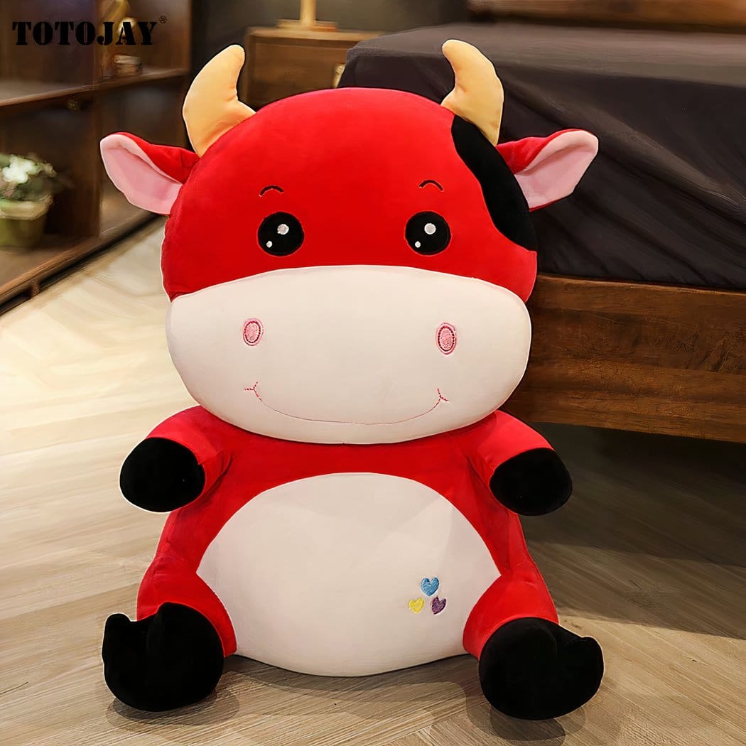 Zachte Knuffel Koe Voor Kinderen Speelvriend En Troostknuffel De Knuffel 25cm / rood