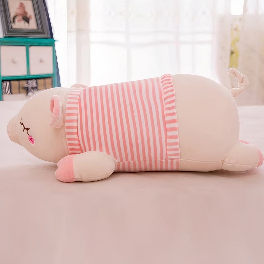 Zachte Knuffel Varken Roze Strikje Slapen Troost De Knuffel