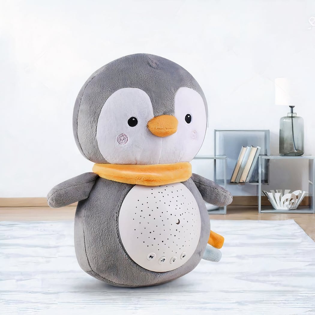 Zachte Pinguïnknuffel met wit geluid voor Baby De Knuffel