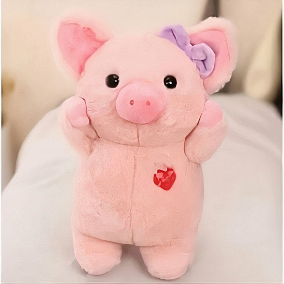 80 cm Zachte Knuffelvarken Met Paarse Strik voor Kinderen De Knuffel