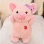 80 cm Zachte Knuffelvarken Met Paarse Strik voor Kinderen De Knuffel