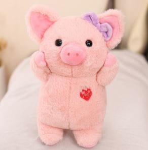 80 cm Zachte Knuffelvarken Met Paarse Strik voor Kinderen De Knuffel