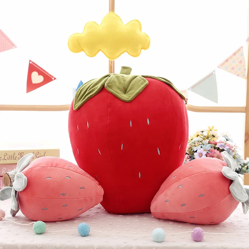 Aardbei Knuffelkussen 20 cm