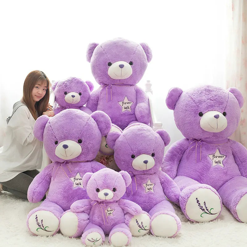 Paarse Teddybeer 35 tot 120 cm