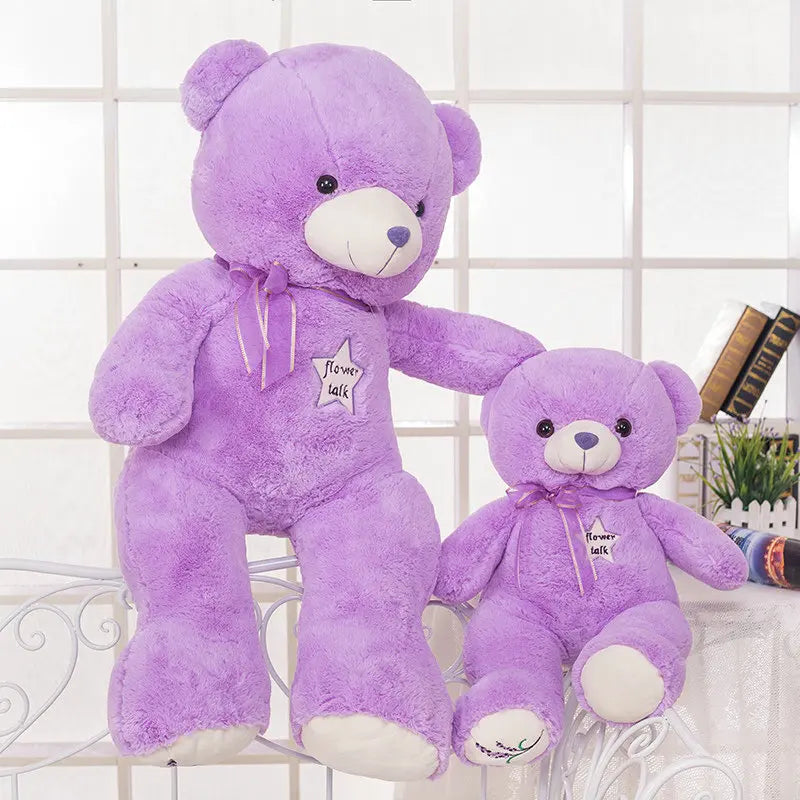 Paarse Teddybeer 35 tot 120 cm