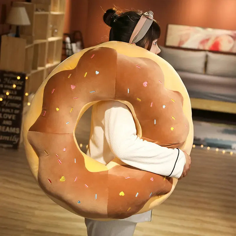 Donut Vloerkussen 45 cm | Pluche Dessert in 4 Modellen De Knuffel
